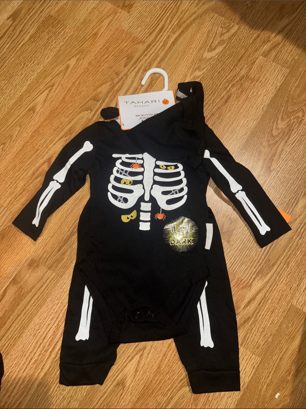 Tahari Black Glow-in-the-Dark Skeleton Matching Set